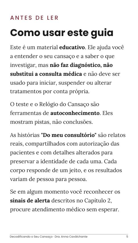 Página interna “Como usar este guia” do e-book
